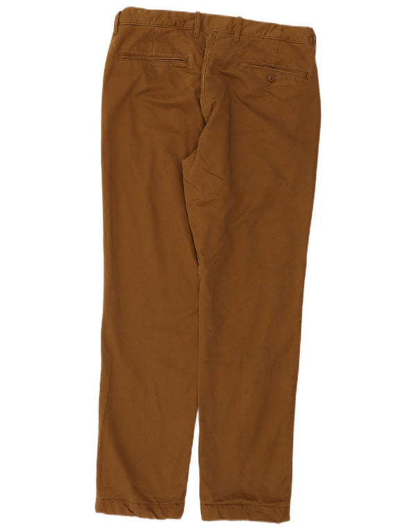 J. CREW Mens Straight Chino Trousers W32 L30 Beige Cotton
