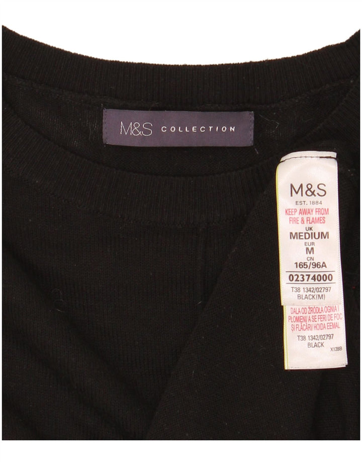 Maglione maglione girocollo da donna Marks & Spencer UK 14 medio nero