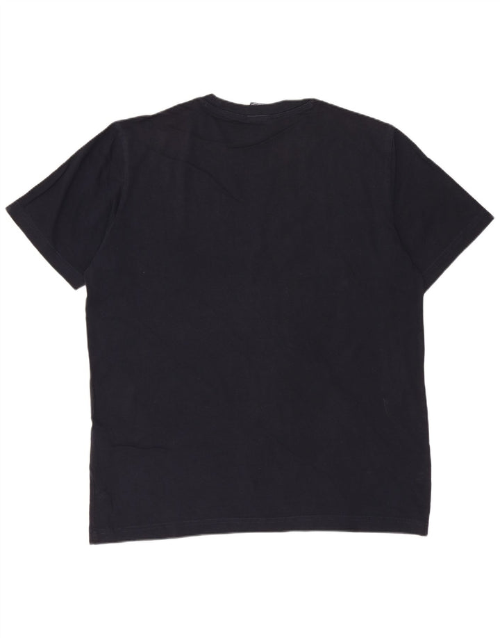 T-shirt grafica da uomo Champion Top in cotone blu navy medio