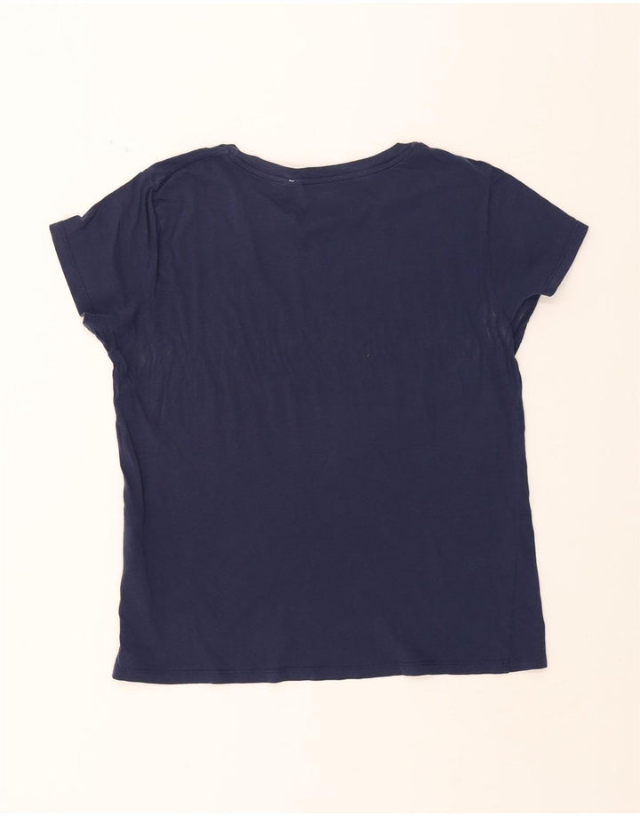 LEVI'S Womens Graphic T-Shirt Top UK 16 Large Navy Blue Vintage Levi's and Second-Hand Levi's from Messina Hembry 