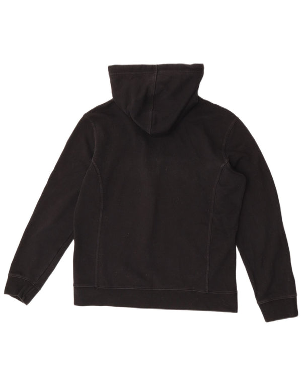 Marks & Spencer Womens Zip Hoodie Sweater UK 14 Large  Black Cotton