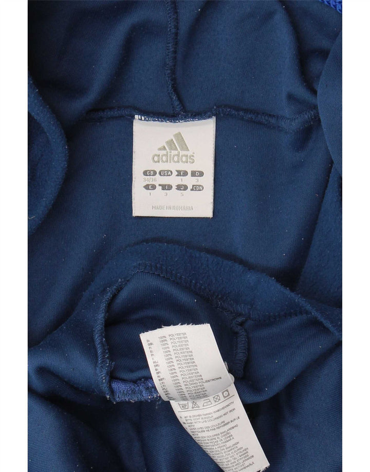 Giacca in pile con cappuccio da uomo Adidas UK 34/36 Small Poliestere blu navy