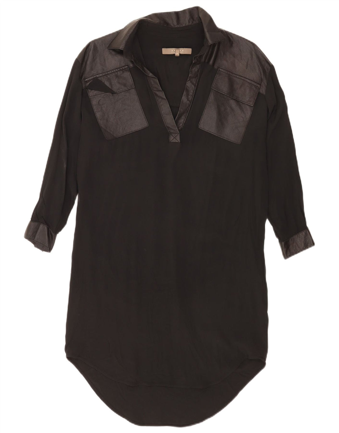 Abito a trapezio oversize vintage da donna UK 14 medio acetato nero