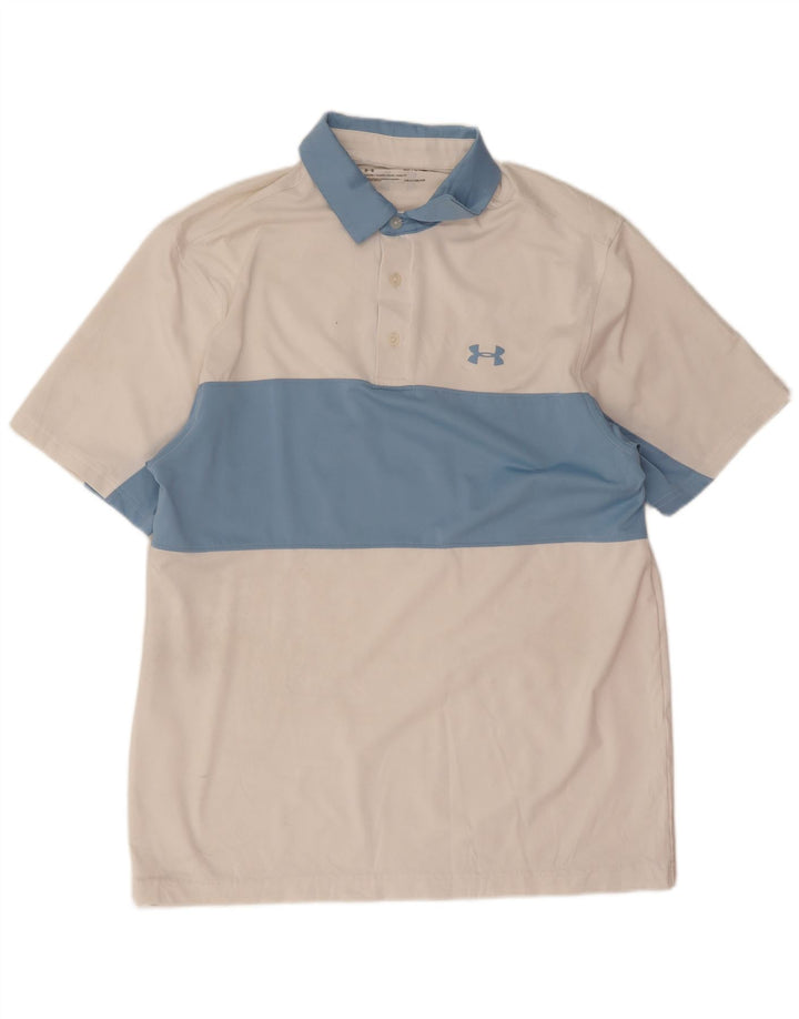 Polo da uomo Under Armour color block bianco medio