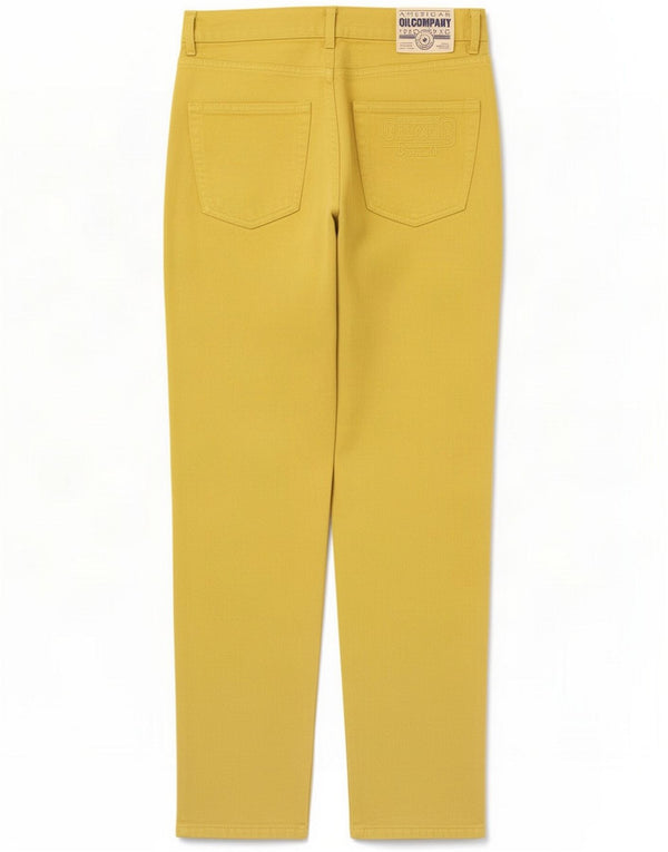 Oil Company Jeans affusolati da uomo IT 50 Large W34 L33 Giallo Cotone