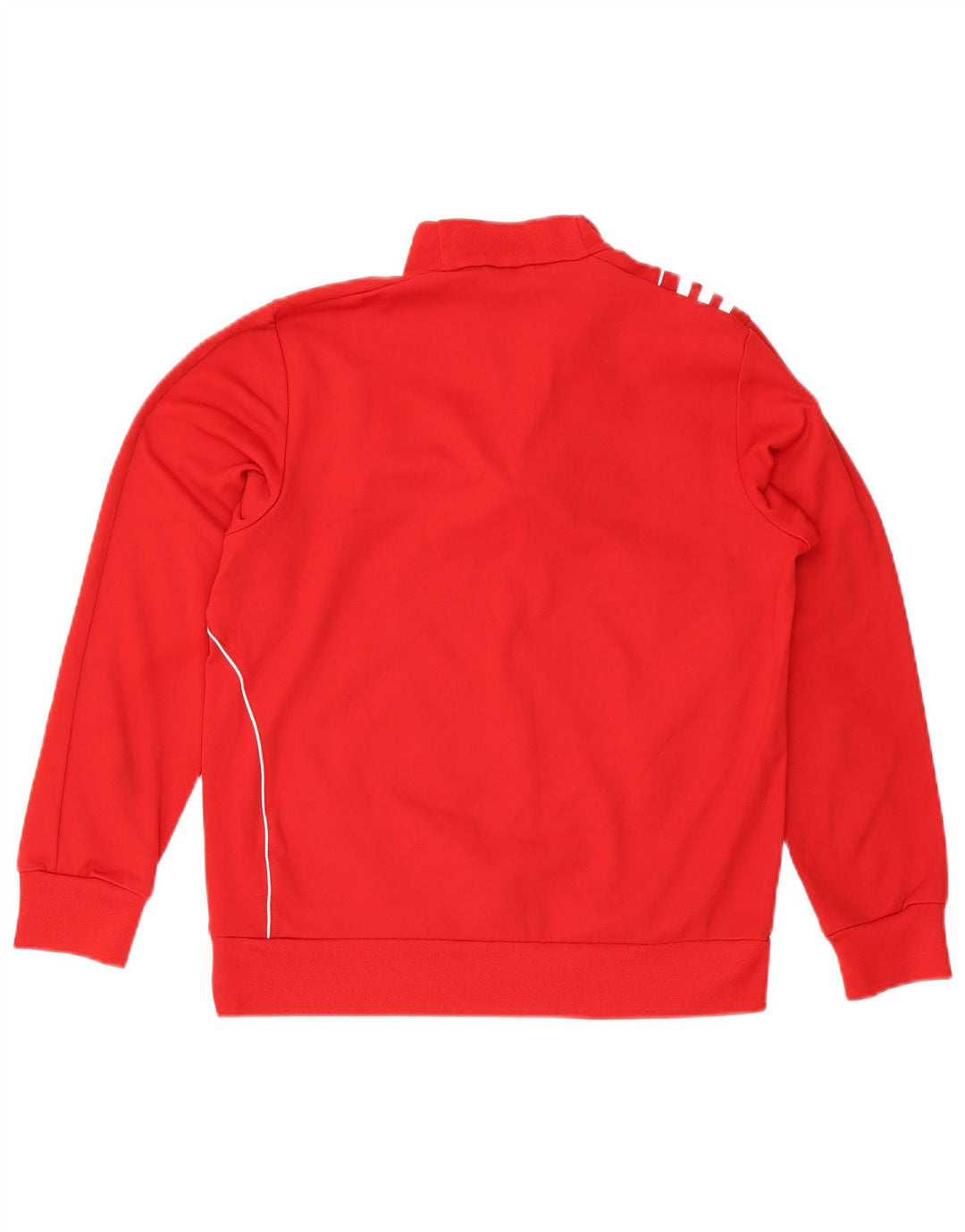 Felpa Adidas da uomo con zip e collo, maglione, colore rosso medio, in poliestere