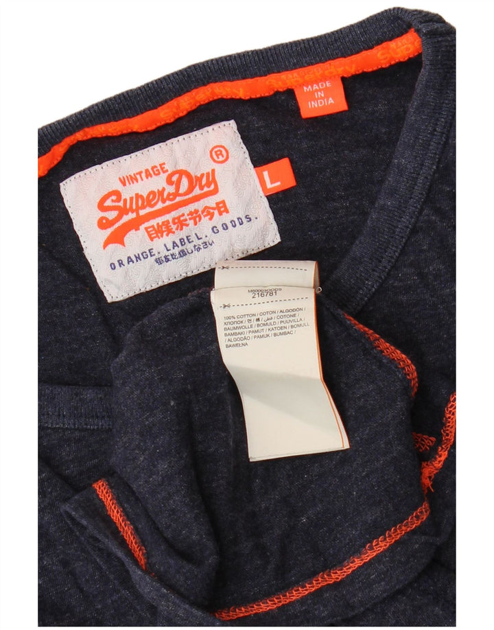 Canotta da donna SUPERDRY UK 14 grande cotone blu navy