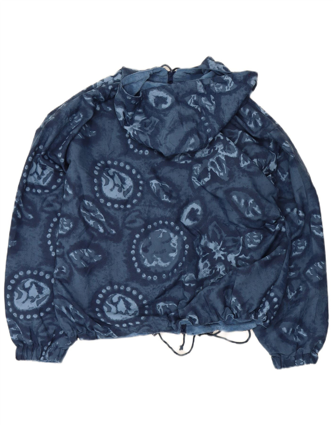 Giacca reversibile grafica da uomo vintage vestibilità ampia UK 38 blu medio floreale