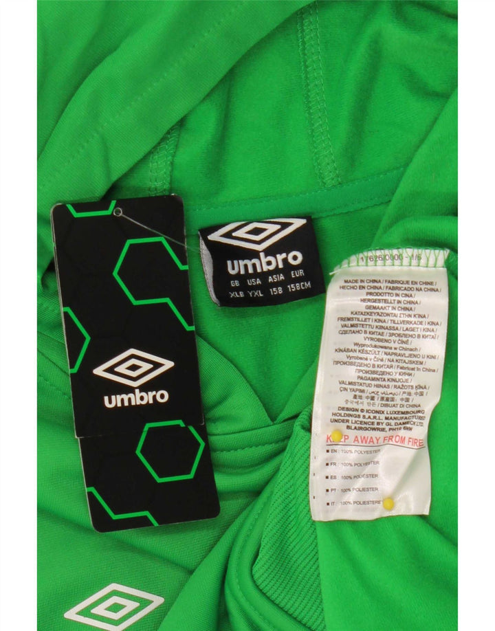 Felpa con cappuccio da bambino Umbro 13-14 anni XL verde poliestere
