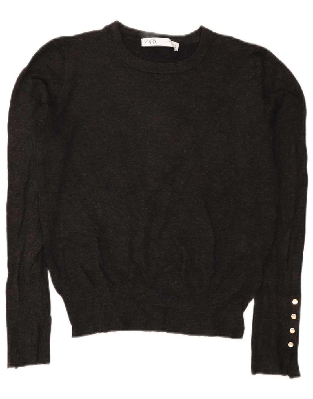 Maglione maglione con scollo a barca da donna Zara UK 10 piccolo grigio