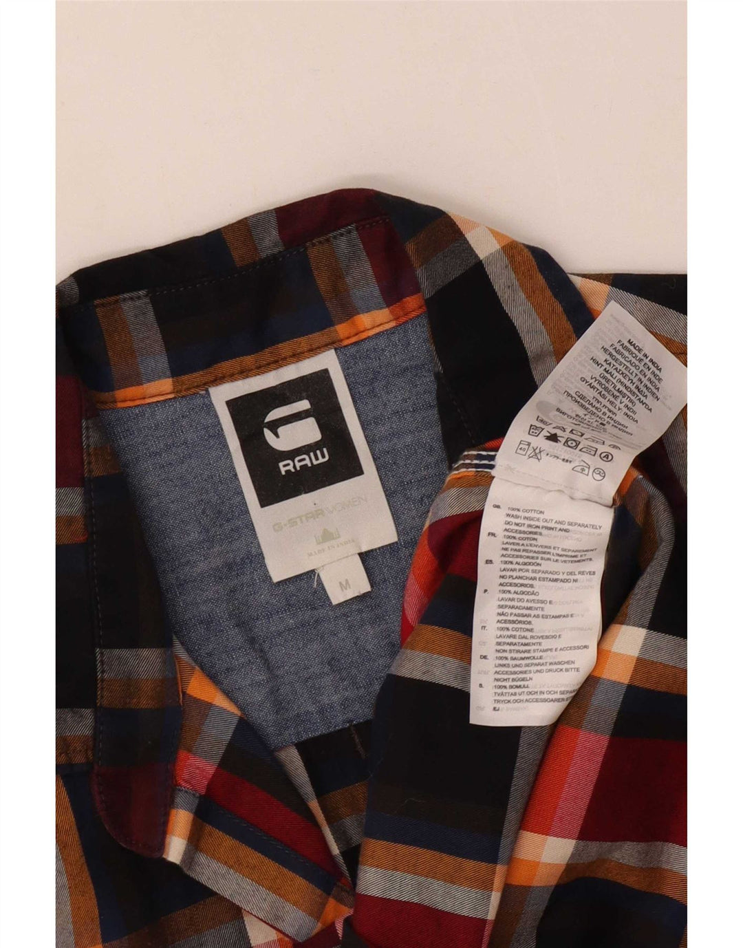 Camicia in flanella da uomo G-Star in cotone a quadri multicolore medio