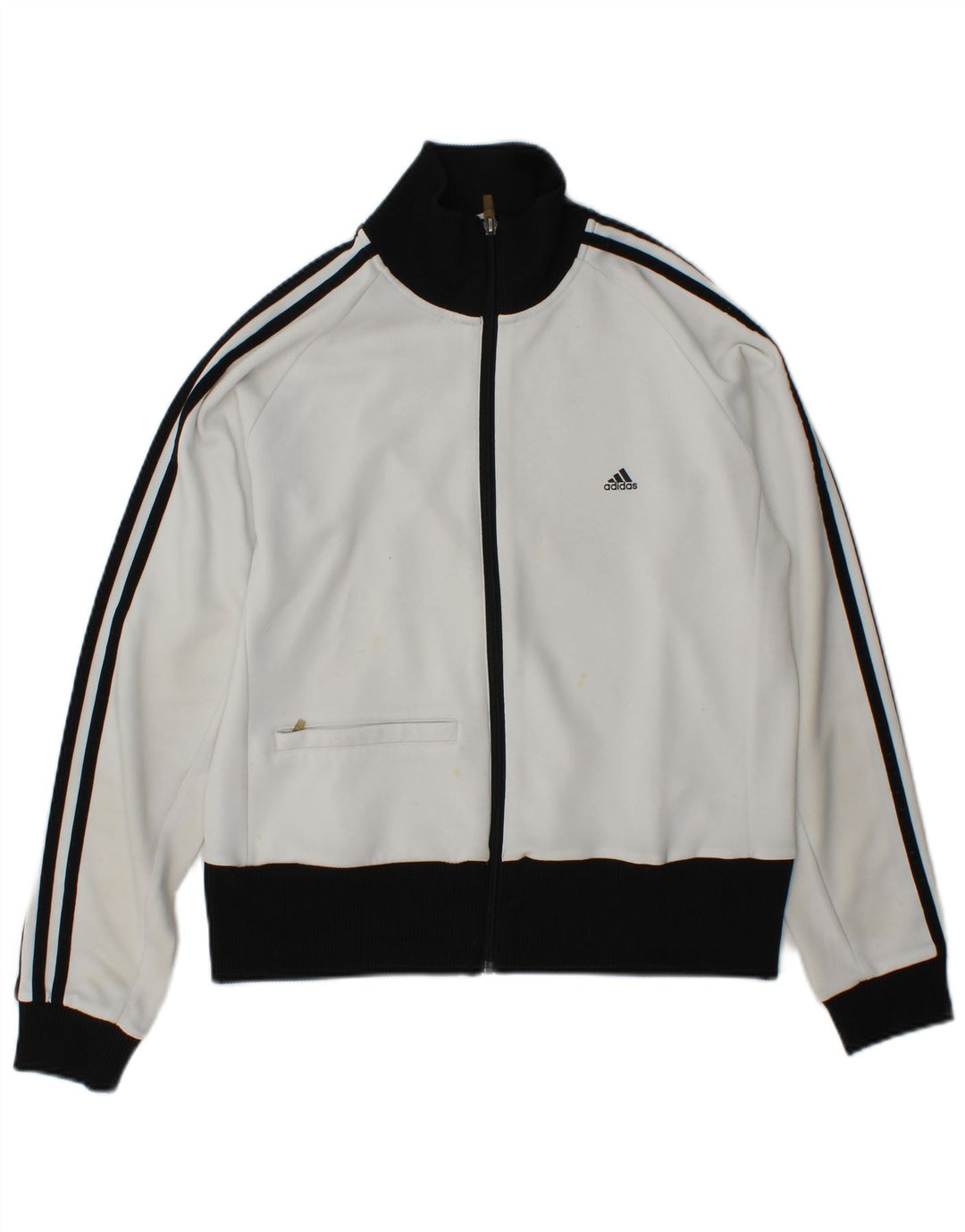 Giacca da tuta da donna Adidas UK 18 XL Poliestere color block bianco