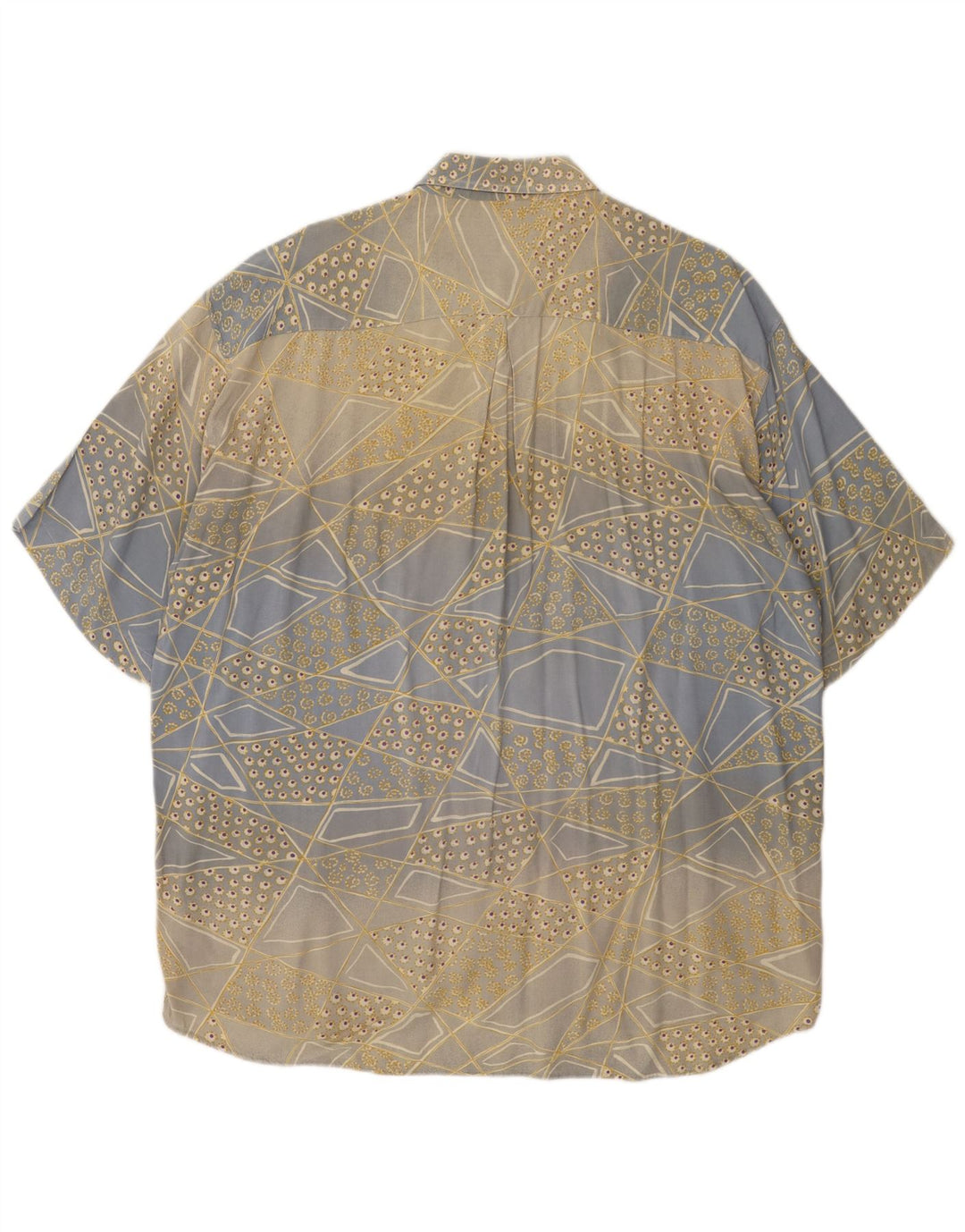 MAC FASHION Camicia da uomo a maniche corte grande blu geometrica