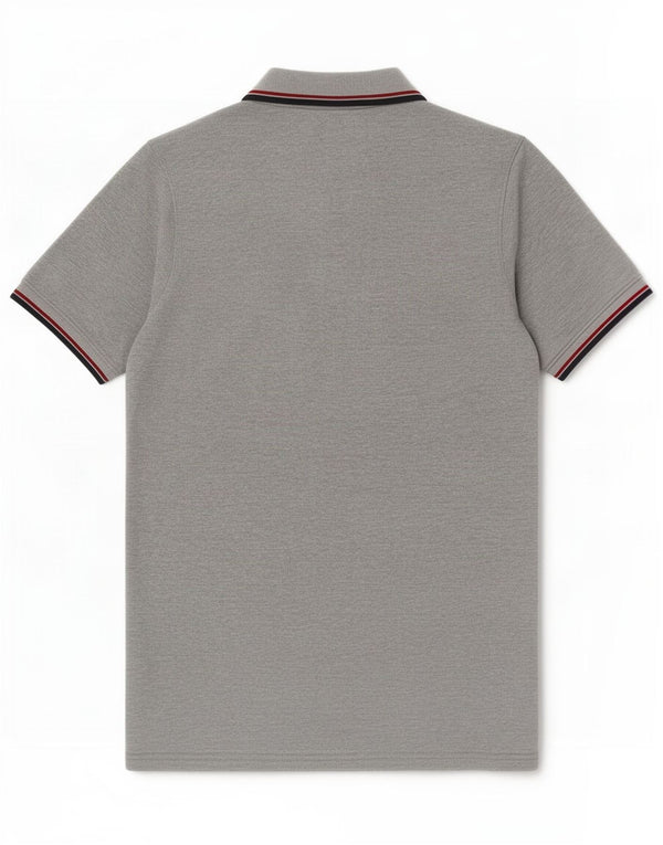 Polo da uomo Jack & Jones piccola in cotone a righe grigie