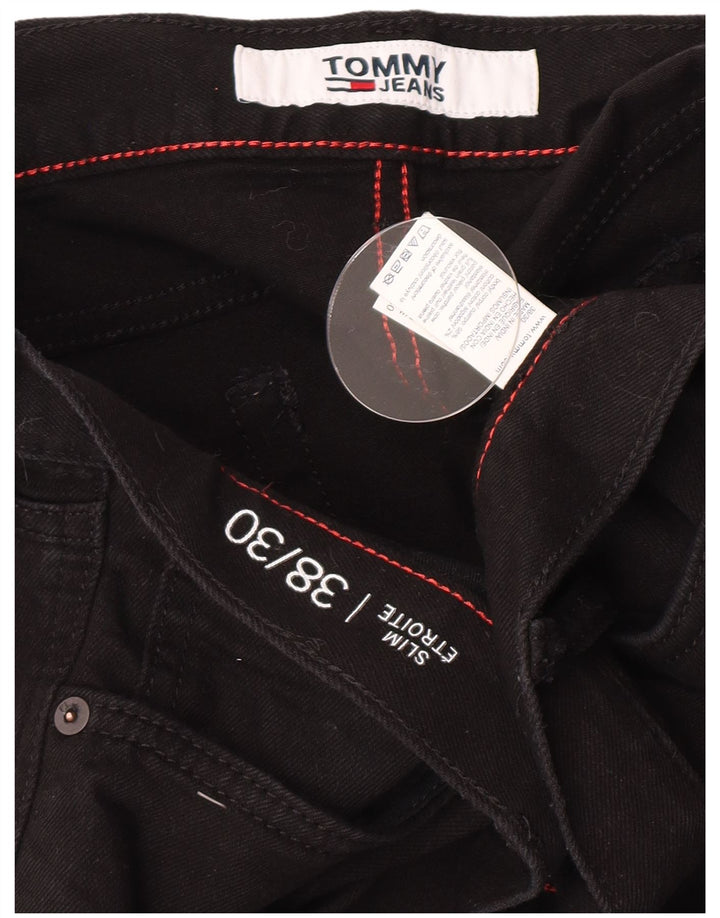 Jeans slim da uomo Tommy Hilfiger W38 L30 cotone nero