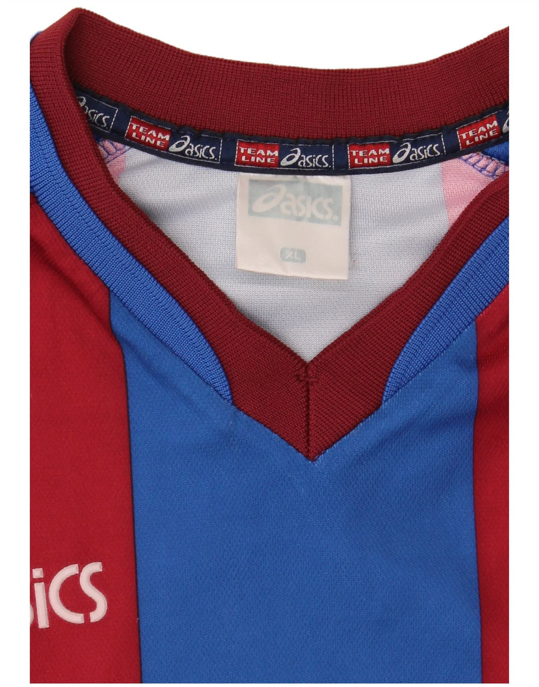 Asics Maglietta grafica da uomo a maniche lunghe XL in poliestere a righe blu