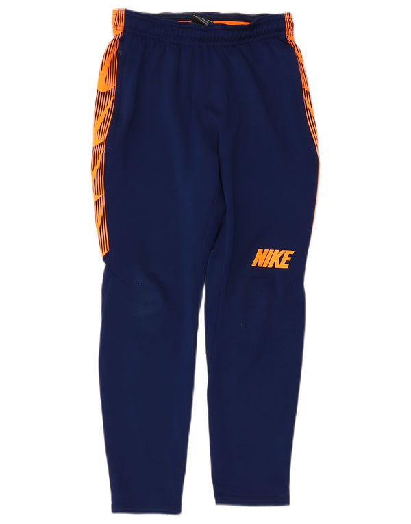 Pantaloni da tuta NIKE da ragazzo Dri Fit 8-9 anni Small Blu Navy Colourblock
