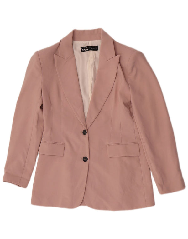 Abito Zara da donna a 2 bottoni e 2 pezzi UK 16 Large W32 L31 poliestere rosa