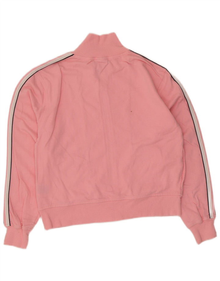 Giacca da ginnastica corta da donna Adidas UK 14 cotone rosa medio