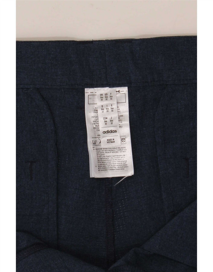 Pantaloni chino dritti da uomo Adidas W36 L28 poliestere blu navy