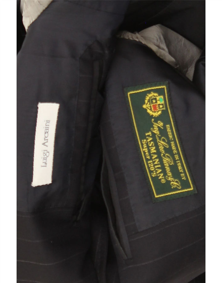 Giacca blazer da uomo a 3 bottoni TASMANIAN UK 38 gessato medio blu navy