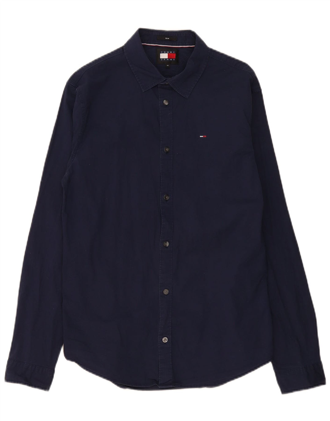 Camicia slim fit da uomo Tommy Hilfiger cotone medio blu navy