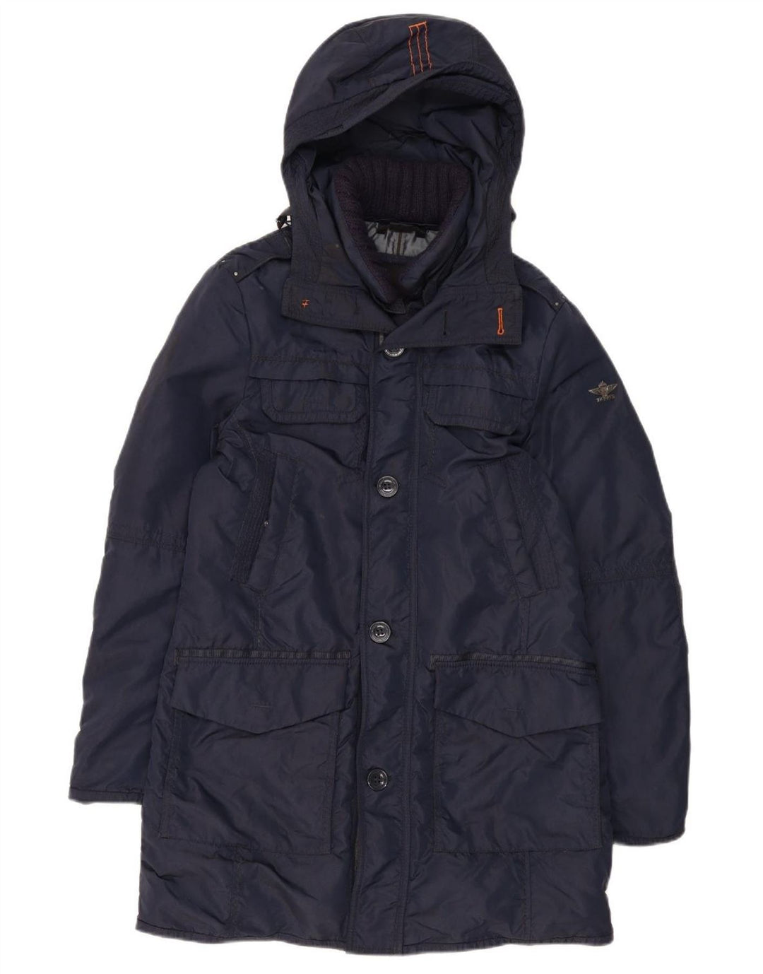 Cappotto imbottito con cappuccio da uomo Dekker UK 36 Small Blu Navy in poliammide