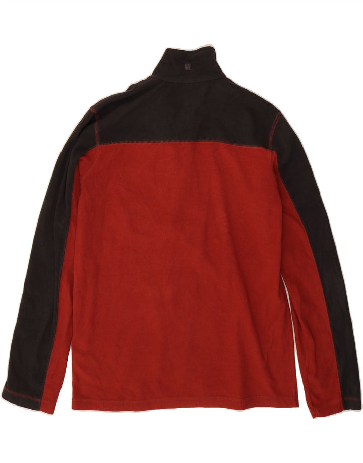 MOUNTAIN WAREHOUSE Mens Zip Neck Fleece Jumper Small Red Colourblock Vintage Mountain Warehouse and Second-Hand Mountain Warehouse from Messina Hembry 