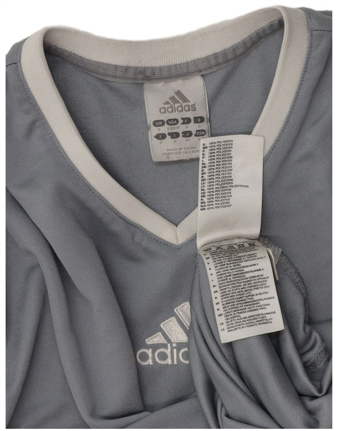 T-shirt Adidas Climalite da uomo piccola in poliestere grigio