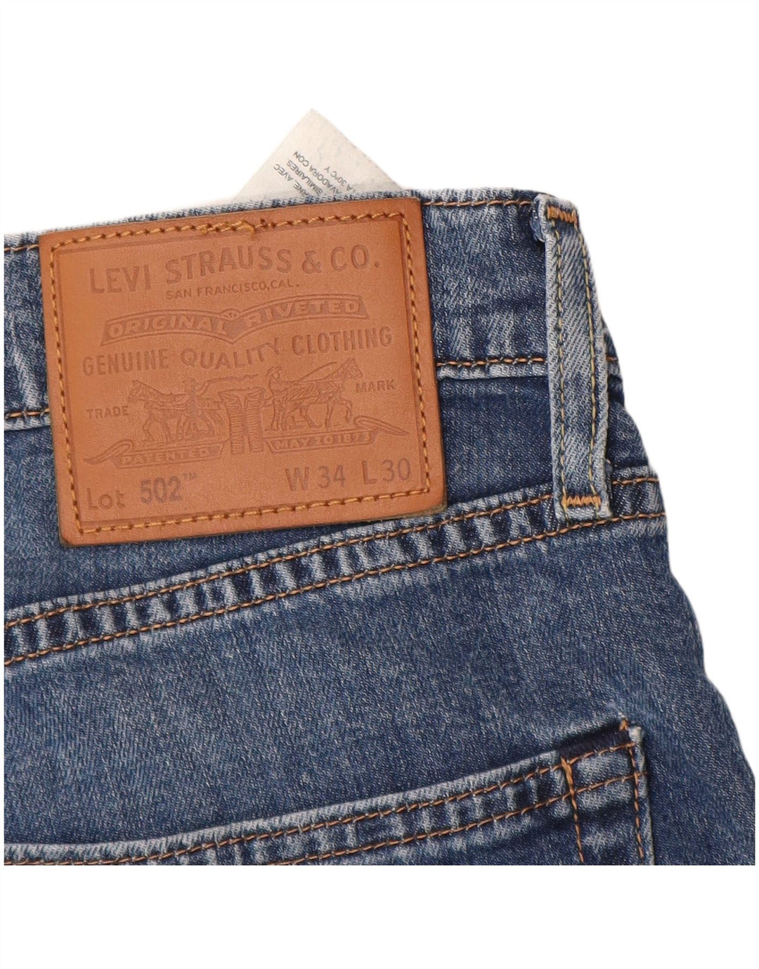 Levi's Jeans 502 affusolati da uomo W34 L30 in cotone blu