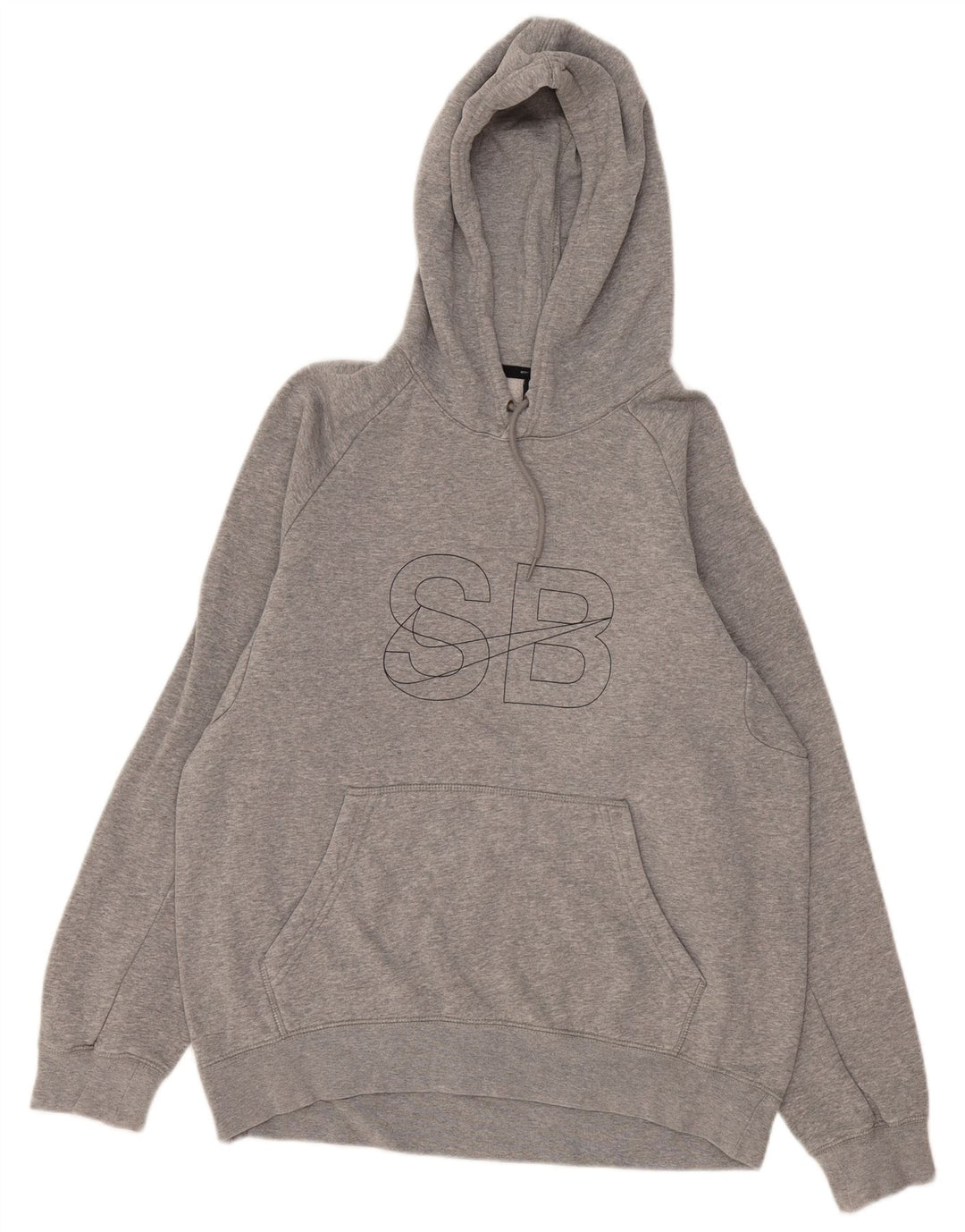 Felpa con cappuccio grafica Nike da uomo in cotone chiazzato grigio medio