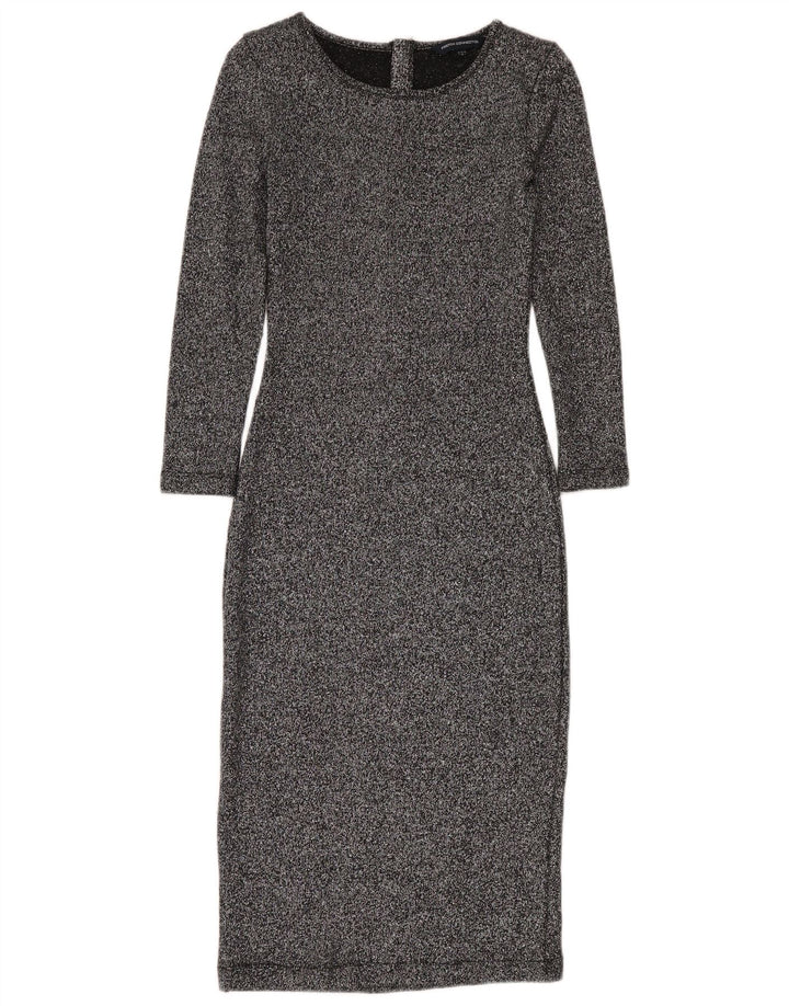 Abito tubino a maniche lunghe da donna French Connection UK 8 piccolo grigio chiazzato