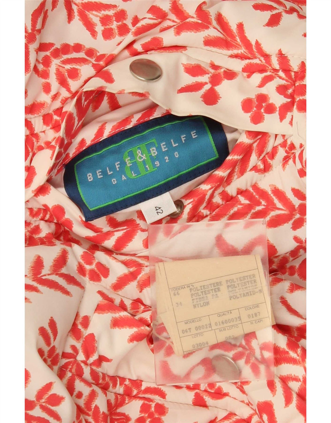 Giacca reversibile oversize con cappuccio Belfe & da donna IT 42 Rosso medio floreale