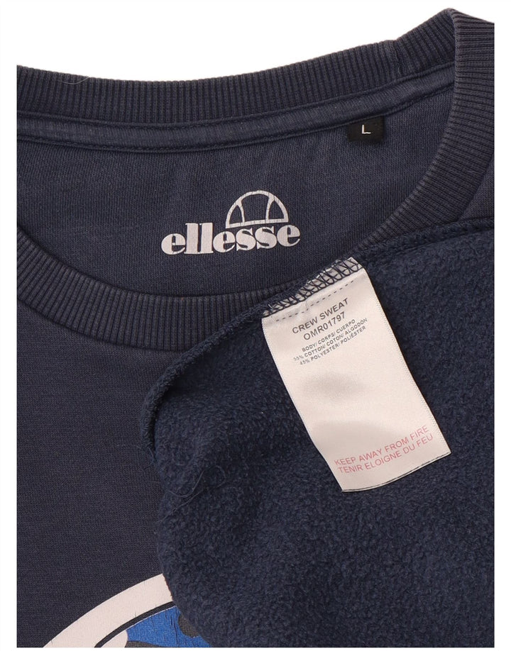 Felpa da uomo Ellesse Maglione grande in cotone blu navy