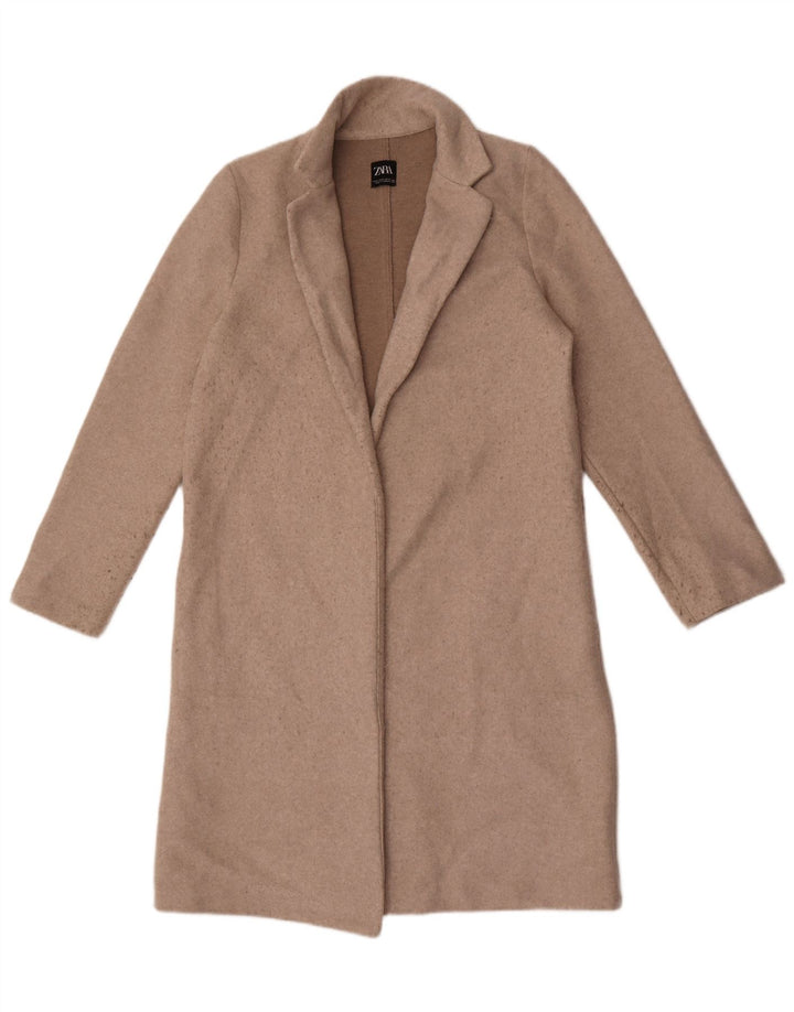 Cappotto aperto da donna Zara UK 14 Poliestere grigio medio