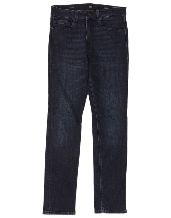 Jeans slim elasticizzati da uomo Hugo Boss W30 L32 cotone blu navy