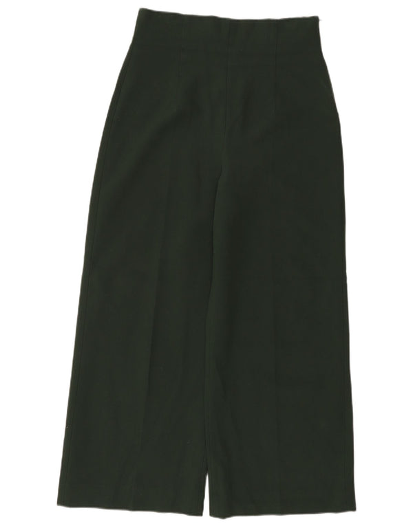 Pantaloni casual a gamba larga da donna Zara piccoli W26 L26 poliestere verde