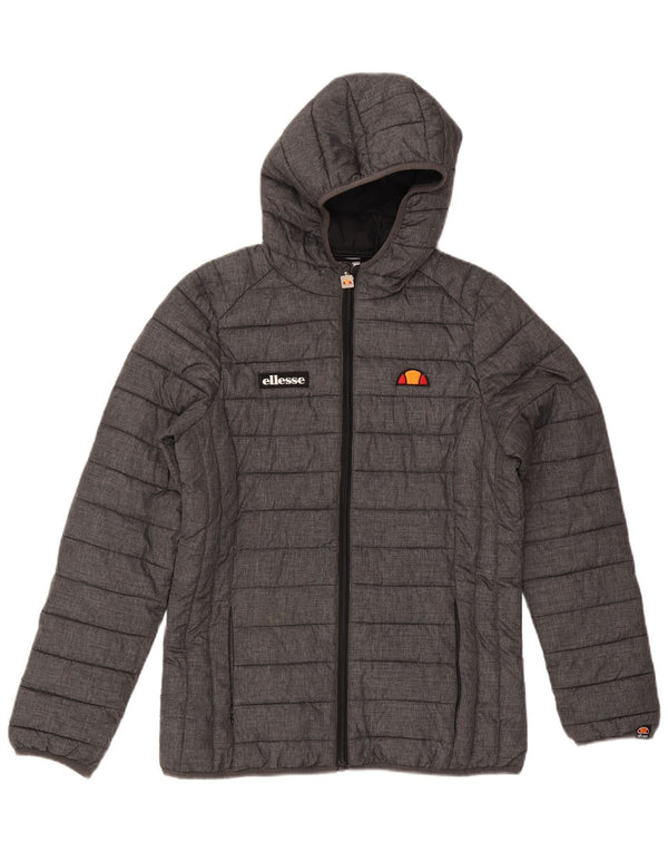 Ellesse Giacca imbottita oversize con cappuccio da donna UK 10 Small Grigio Poliammide