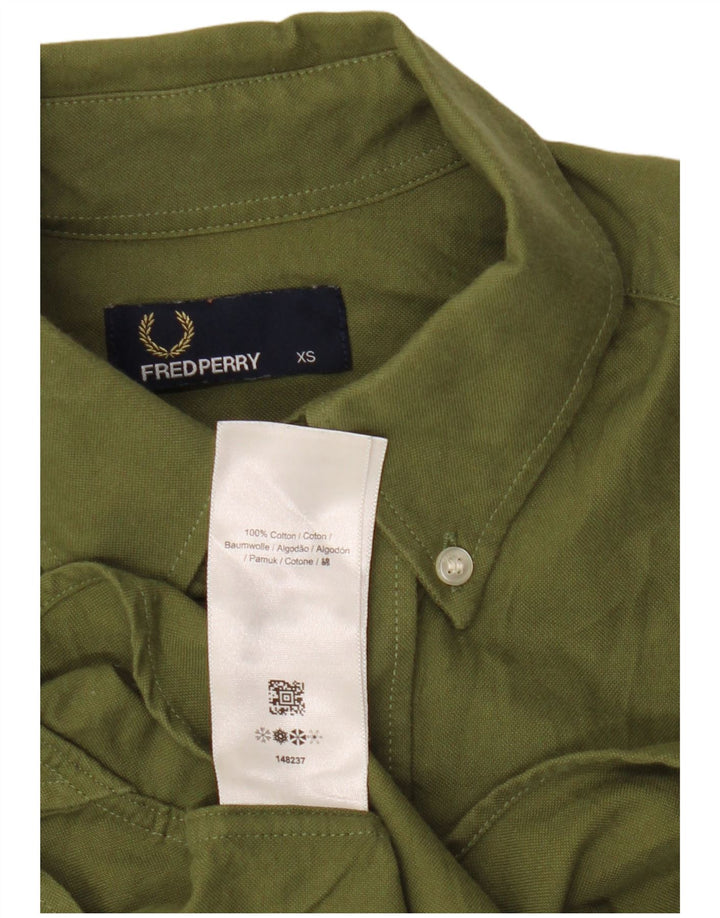 Camicia a maniche corte da uomo Fred Perry XS verde cotone