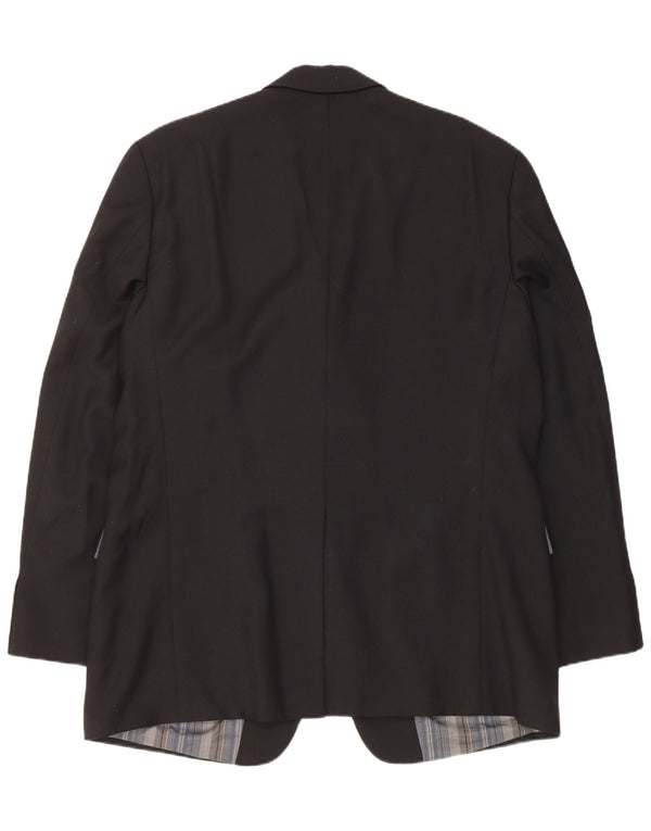 Giacca blazer da uomo a 3 bottoni Hugo Boss EU 56 3XL lana vergine nera