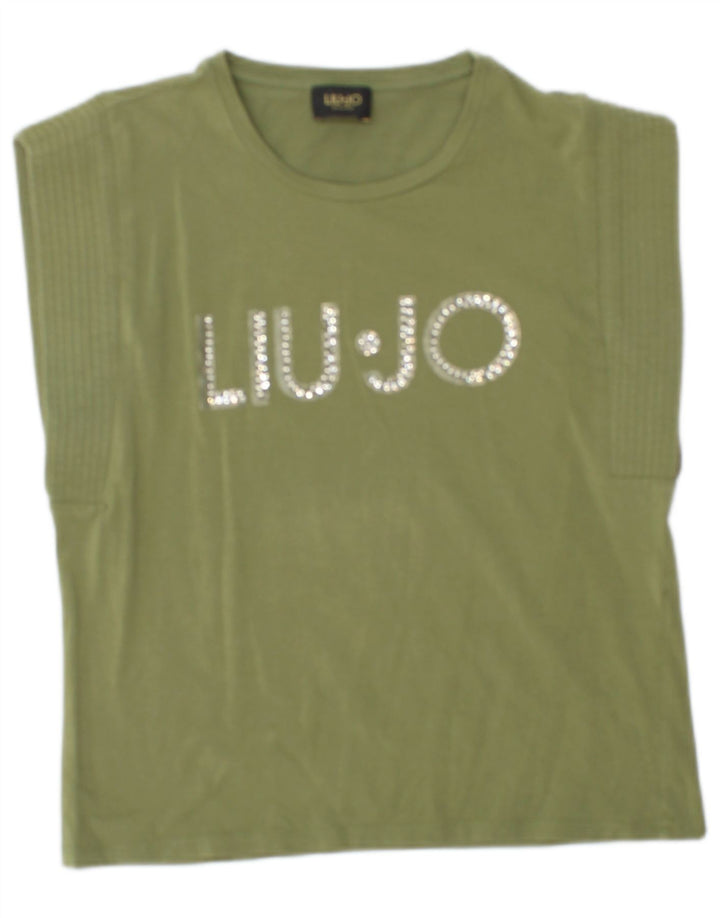 Maglietta grafica da donna LIU JO Top UK 12 Verde medio