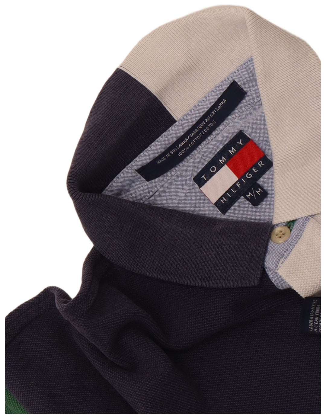 Polo da uomo Tommy Hilfiger in cotone color block medio multicolore