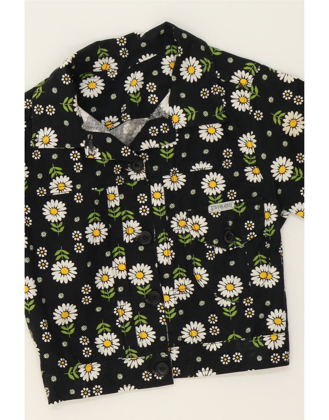 PHARD Girls Bomber Jacket 5-6 Years Black Floral Vintage Phard and Second-Hand Phard from Messina Hembry 