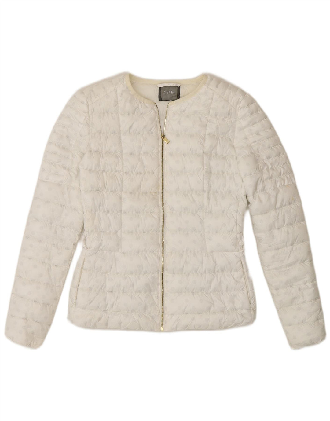 Giacca imbottita da donna Guess UK 6 XS poliestere maculato bianco