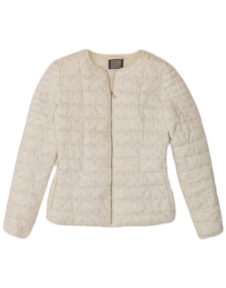 Giacca imbottita da donna Guess UK 6 XS poliestere maculato bianco