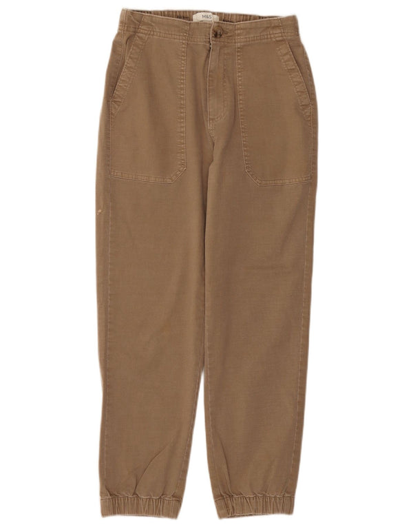 Pantaloni da jogging da donna Marks & Spencer UK 10 Small W28 L26 Cotone beige
