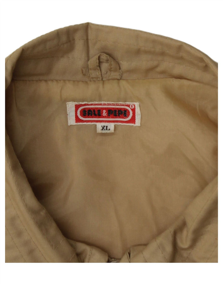VINTAGE Mens Bomber Jacket UK 42 XL Beige Polyester Vintage Vintage and Second-Hand Vintage from Messina Hembry 
