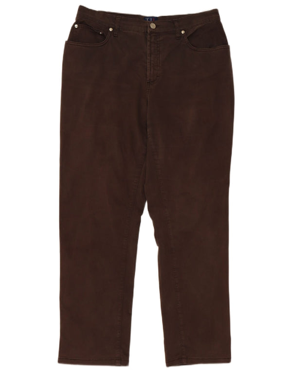Pantaloni Casual Dritti Donna Trussardi W30 L27 Cotone Marrone