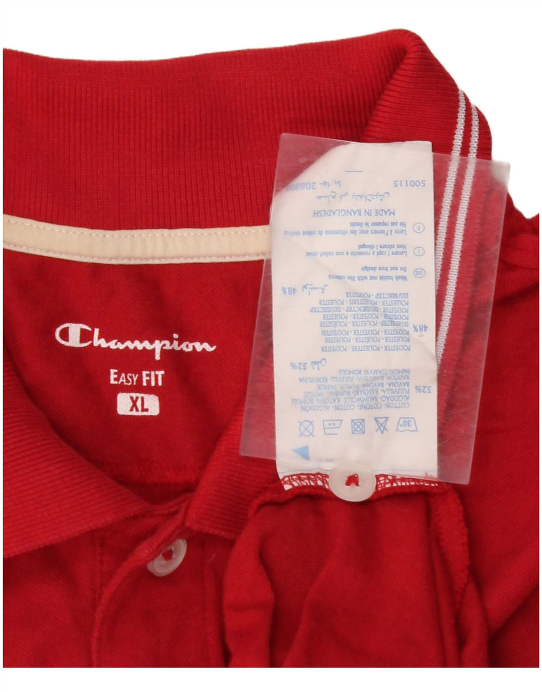 CHAMPION Mens Easy Fit Polo Shirt XL Red Cotton