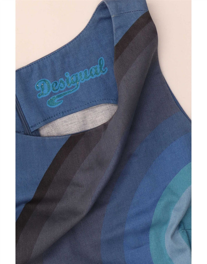 Desigual Abito tubino senza maniche con grafica da donna EU 38 Blu medio a righe